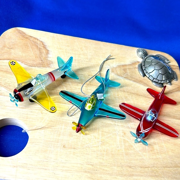 🖤Glass 2 of Airplane ✈️ ornament set + Free red one - Picture 1 of 14